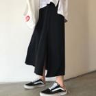 Plain Loose-fit A-line Midi-skirt
