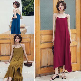 Spaghetti Strap Maxi Plain Sundress