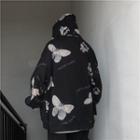 Couple Matching Butterfly Print Zip-up Hoodie