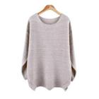 Round-neck Slit-side Knit Top