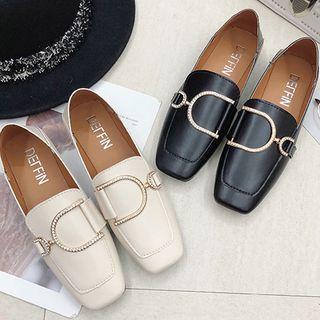 Rhinestone D-ring Loafers