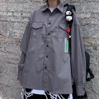 Couple Matching Long Sleeve Cargo Shirt