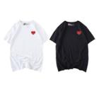 Short-sleeve Couple Heart Printed T-shirt