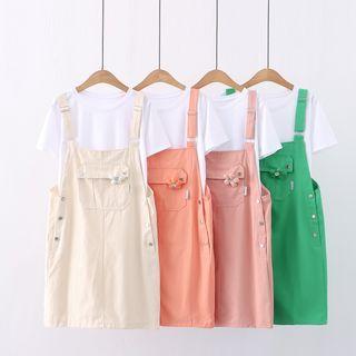 Set: Mini Overall Dress + Short-sleeve T-shirt