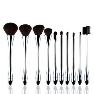 Set Of 10: Makeup Brush Set Of 10 - As Shown In Figure - One Size