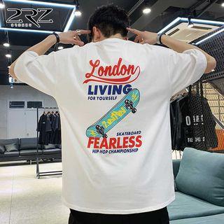 Short-sleeve Skateboard Print T-shirt
