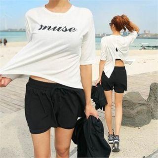 Cutaway-back Lettering T-shirt