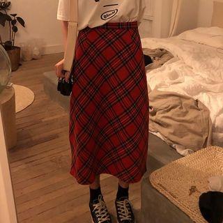 Gingham A-line Midi Dress