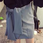 Tie-front A-line Skirt
