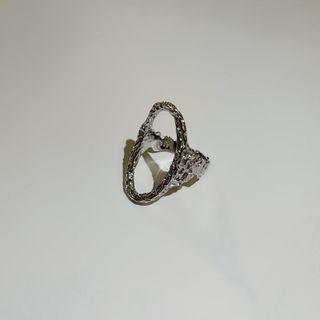 Irregular Hoop Sterling Silver Open Ring Silver - One Size