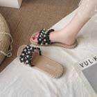 Faux Pearl Embellished Slide Sandals