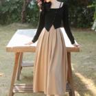 Set: Long-sleeve Asymmetrical Top + A-line Skirt