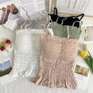 Ruffled Smocked Camisole Top In 5 Colors