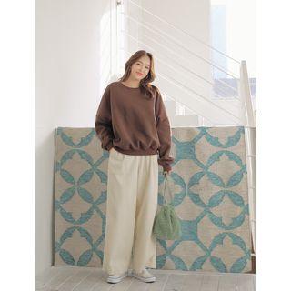 Plus Size Band-waist Corduroy Pants