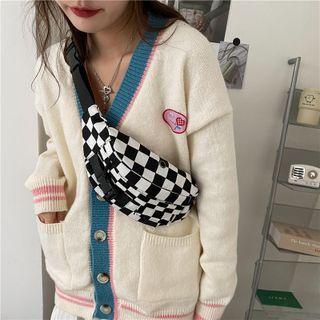 Checkered Sling Bag / Bag Charm / Set