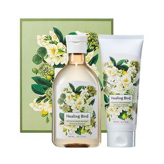 Healing Bird - Freesia & Green Bouquet Botanical Hair Set 2pcs (holiday Limited Edition) 2pcs