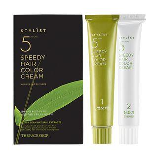 The Face Shop - Stylist 5 Minutes Speedy Hair Color Cream (#7s Black): Hairdye 60g + Oxidizing Agent 60g