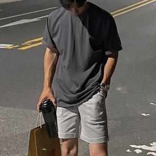 Short-sleeve Plain T-shirt / Plain Cargo Shorts
