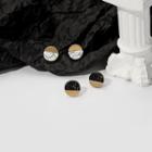 Marble Alloy Panel Disc Earring E26172 - 1 Pair - Black - One Size