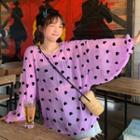 Lantern-sleeve Heart Print Top / Jumper Dress