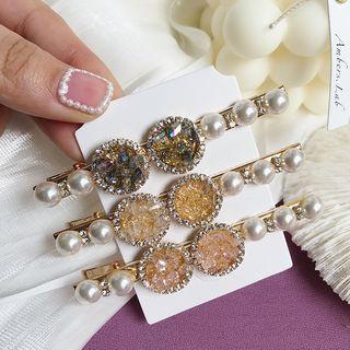 Rhinestone Disc Beaded Hair Clip