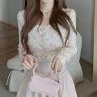 Long-sleeve Print T-shirt / A-line Skirt
