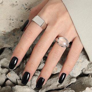 Square Sterling Silver Open Ring Silver - 14