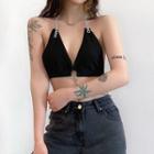 Chained Cropped Camisole Top Black - One Size