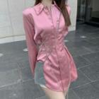 Chain Strap Mini Shirtdress