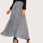 Gingham Maxi A-line Skirt