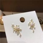 Faux Pearl Rhinestone Stud Earring 1 Pair - Earrings - Silver Pin - Faux Pearl - Gold - One Size