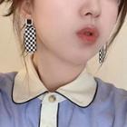 Check Drop Earring