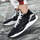 Faux Leather Lace Up Running Sneakers