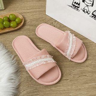 Lace Trim Slippers