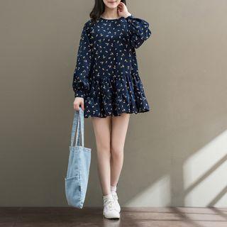Long-sleeve Corduroy Minidress