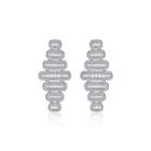 Fashion And Elegant Geometric Cubic Zirconia Earrings Silver - One Size