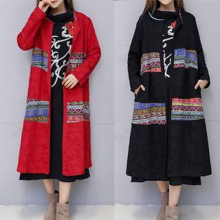 Jacquard Long Cotton Linen Jacket