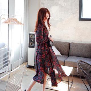 Asymmetric-hem A-line Chiffon Dress