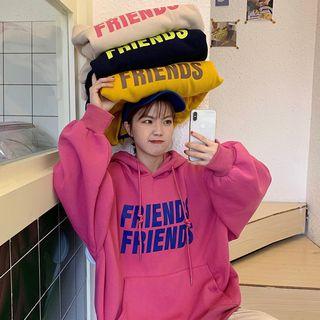 Hooded Oversize Lettering Printed Sweatshirt