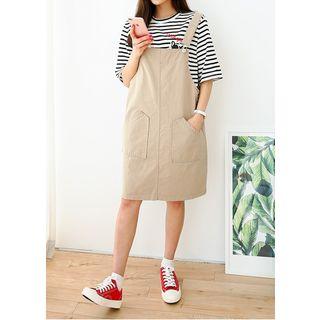 Plus Size - Cotton Midi Jumper Dress
