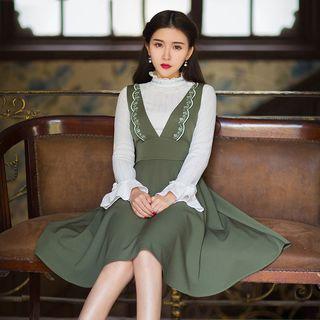 Embroidery Suspender Dress