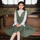 Embroidery Suspender Dress