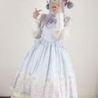 Printed Strappy A-line Dress / Set: Printed Strappy A-line Dress + Bow Hair Band