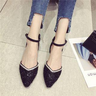 Embellished Flat Ankle-strap Sandals