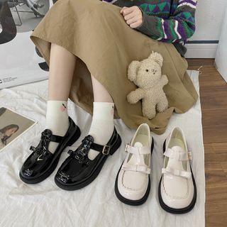 Plain Bow T-strap Mary Jane Shoes