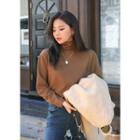 Tall Size Napped Turtle-neck Top