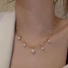 Layered Faux Pearl Necklace Necklace - Gold - One Size