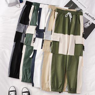 Color-block Cargo Harem Pants