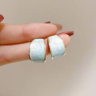 Alloy Stud Earring 1 Pair - Silver - Blue - One Size