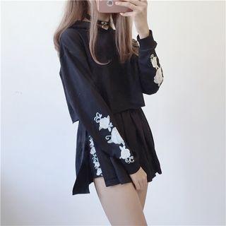 Set: Embroidered Hoodie + Skort
